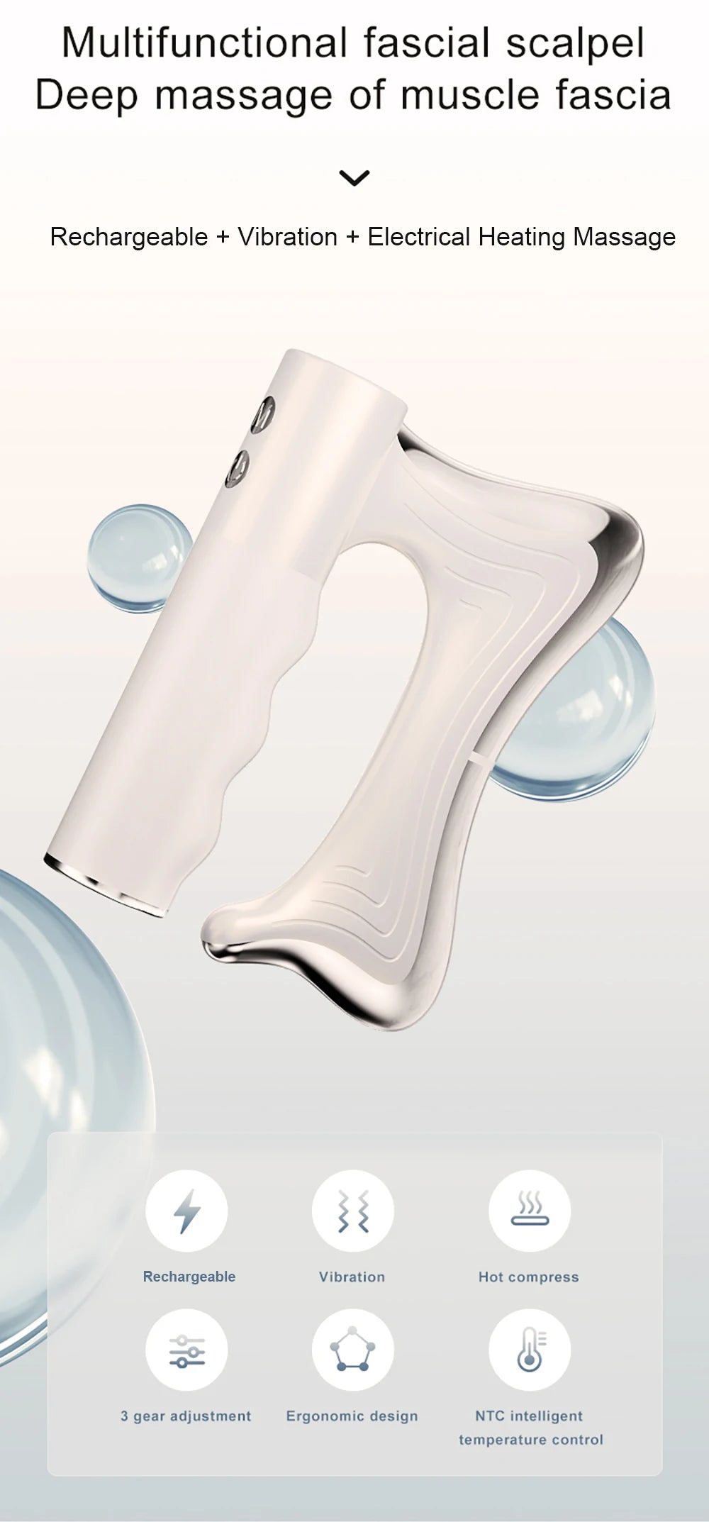 Electric Deep Tissue Massage Blade ƒ?? Heated Fascia Relaxation Tool